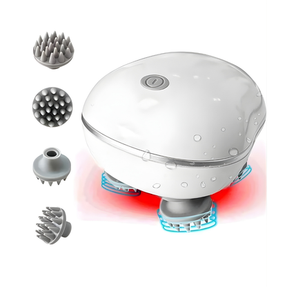 Head Massager For Scalp | Rechargeable Electric Scalp Massager For Hair Growth | 96 Silicon Kneading Points With Detachable Heads | MULTICOLOUR