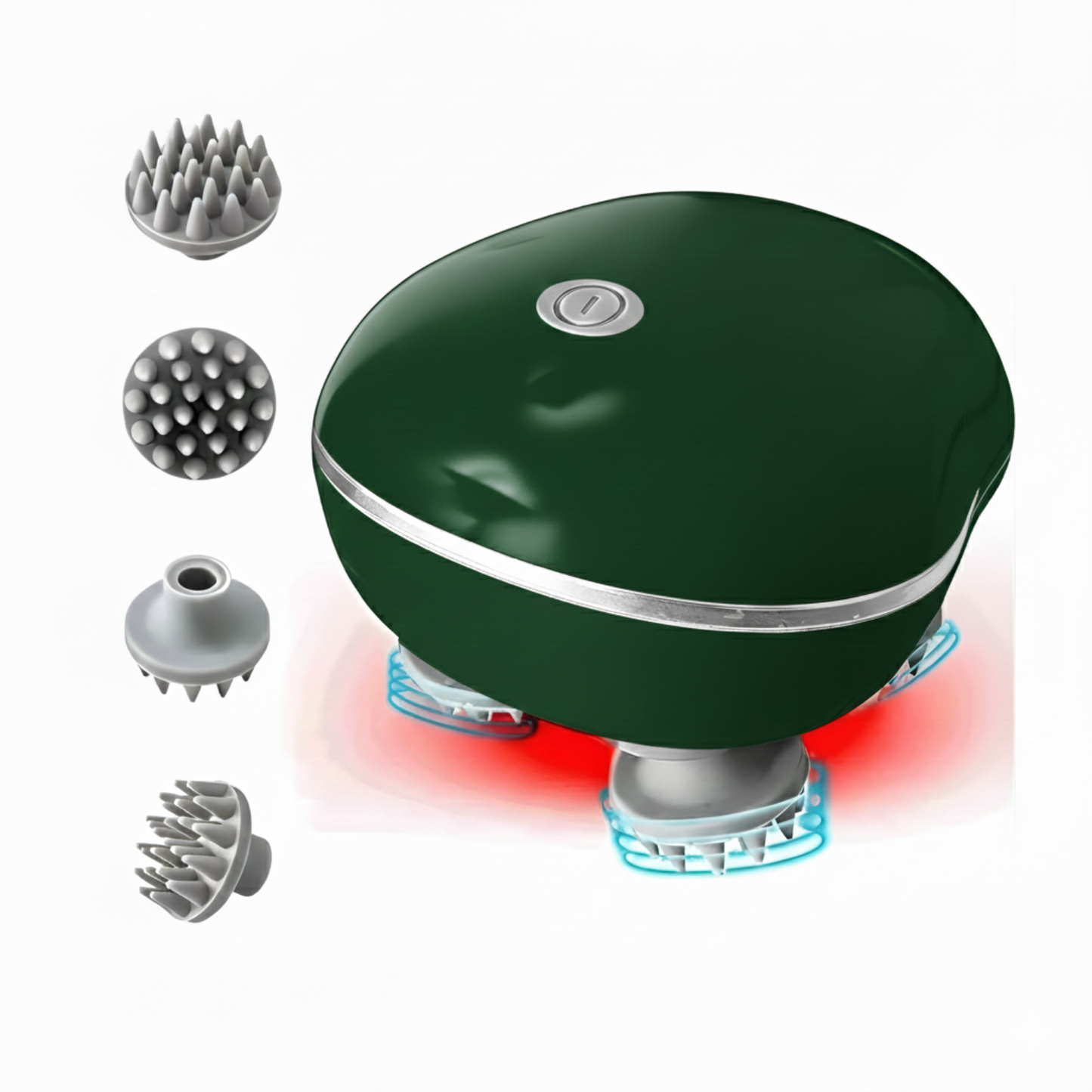 Head Massager For Scalp | Rechargeable Electric Scalp Massager For Hair Growth | 96 Silicon Kneading Points With Detachable Heads | MULTICOLOUR