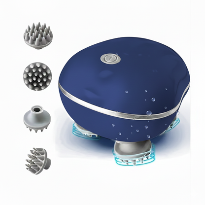 Head Massager For Scalp | Rechargeable Electric Scalp Massager For Hair Growth | 96 Silicon Kneading Points With Detachable Heads | MULTICOLOUR